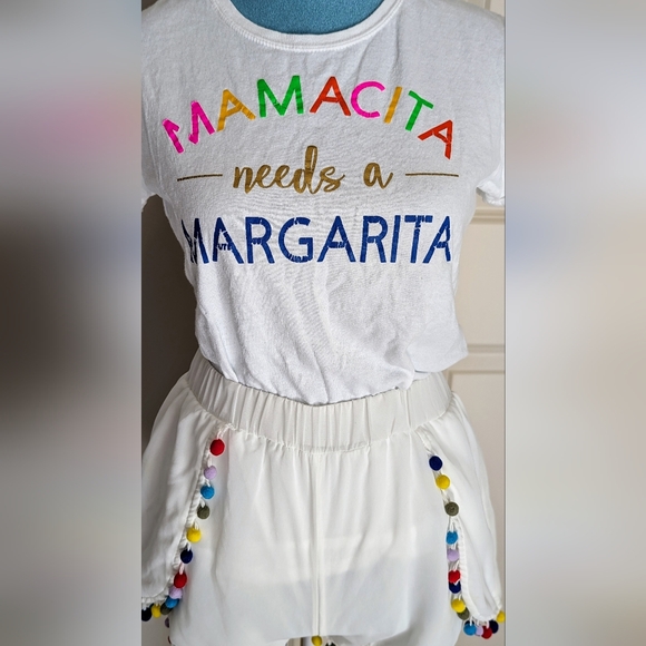 HappilyEverTuesday, Mamacita Needs a Margarita color White & Rainbow T-Shirt - Picture 4 of 6